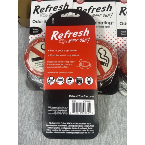 Fresh Scent Car Air Freshener Odor Eliminator 1oz Cans/4pk/New - Picture 4 of 7